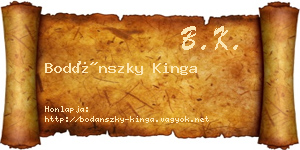 Bodánszky Kinga névjegykártya