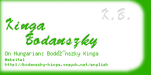 kinga bodanszky business card